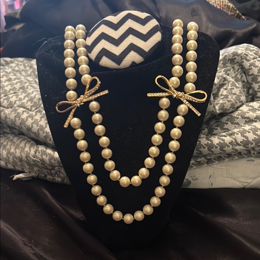 Kate Spade Cream and Faux Gold Double-Strand Necklace